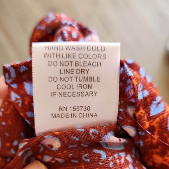 Rose & Olive Rust Floral Ruffle Yoke Blouse - Picture 6 of 8